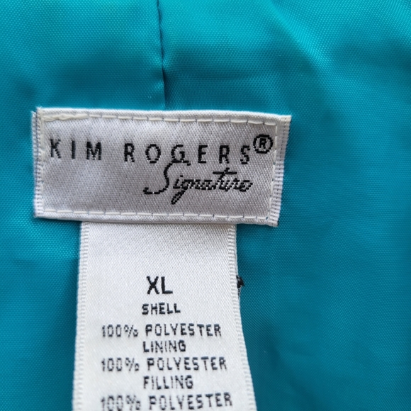 Kim Rodgers Signature Blue and Black Boho Print Quilted Jacket, Sz XL - Picture 2 of 4